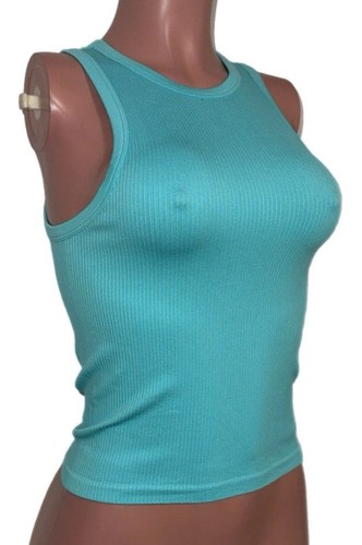 Canotta blu acqua - , collo