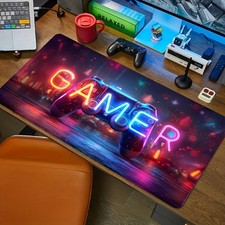 Tappetino Gaming Neon  - per E-Sports, Ufficio, PC | Antiscivolo & Impermeabile