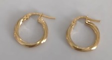 ORECCHINI CERCHIO TORCHON ORO GIALLO 18KT 750 DONNA BOUCLES OREILLES OR FEMME