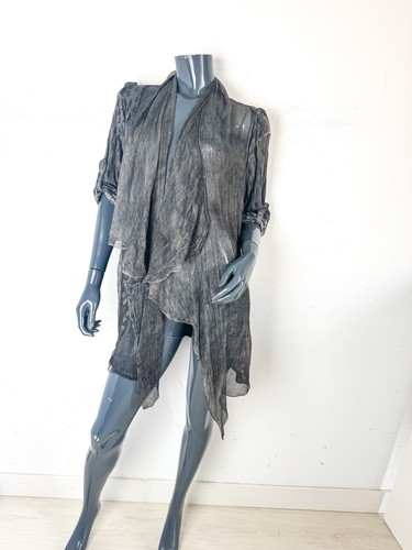 Italian gray silk cotton - gray,