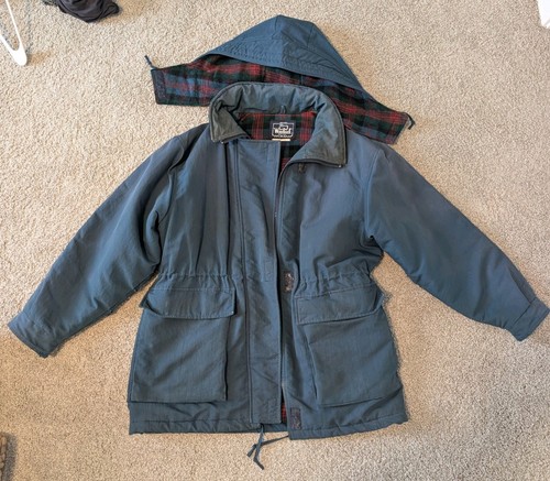 Woolrich hooded blue parka - woolrich,