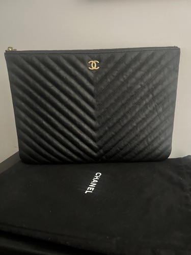 Chanel pochette cuir - chanel, noir