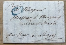 RRR A 1779 Toscana Lettera Lucca Bollo Azzurro Primitivo Ovale Cuore Raro