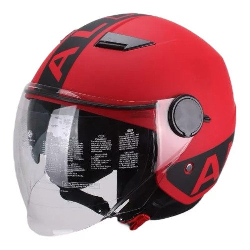 Casco rosso con - rosso, visiera