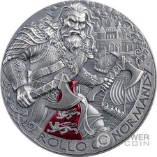 ROLLO OF NORMANDY Way to Valhalla 2 oz moneta argento 2000 franchi Camerun 2026