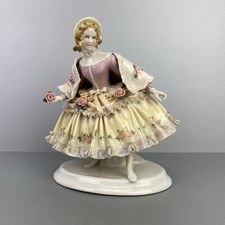 Statua decorativa in porcellana "Dama con rosa" di Karl Ens, Volksstedt Turingia