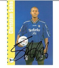 Christian Saba rara cartolina 99/00 Arm.Bielefeld / Baviera con firma originale