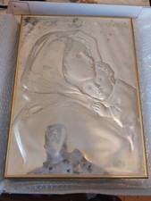 Quadro Argento Madonna con Bambino e Stelline da Pulire