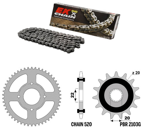 Kit catena corona pignone - catena,