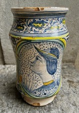 Antico vaso da farmacia Albarello in ceramica- Epoca XVII secolo