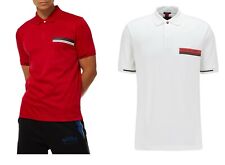Polo da uomo stretch nuova Hugo BOSS Porsche rossa auto bianca slim fit 911 GT3