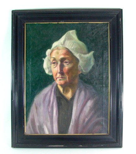 Quadro vecchia donna - -, olio