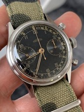 Orologio Uomo Vintage Angelus Military Cronografo Anni 40 Acciaio Svizzero 38mm Cal.215