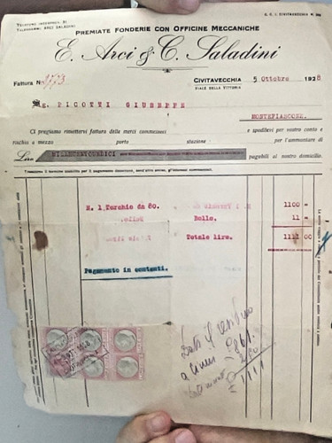 Fattura civitavecchia 1928 - fattura, e