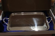 stupendo vassoio in argento massiccio 800 ricci con manici