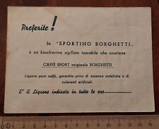 Pubblicità Caffè BORGHETTI invito evento. Originale anni 50/60