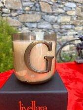 Livellara Letter Candle - Candela in bicchiere di vetro con lettera G