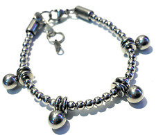 Bracciale da donna catena a sfere in acciaio inox con ciondoli braccialetto