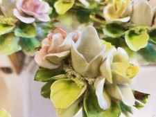 bomboniera originale rosa porcellana capodimonte portacandela 1960