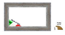Cornice in legno argento brillantinata per foto,stampe,poster. Spessore cm 2,5