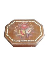 Cofanetto Trousse Vintage In Legno Anni 60 Con Specchio All'interno 