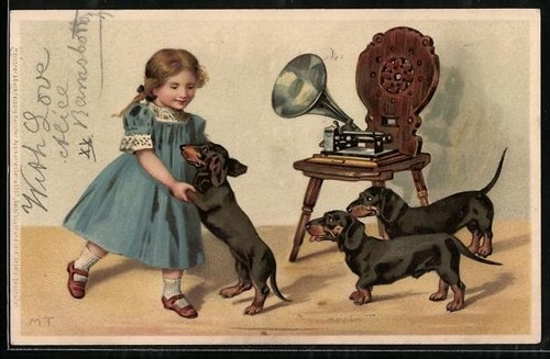 Litografia bambina balla con - bambina,