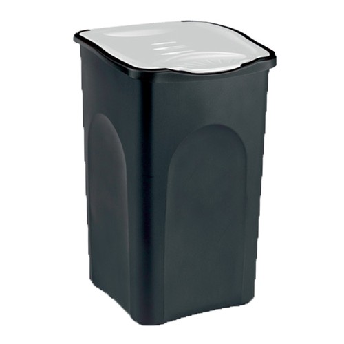 Bidone nero con coperchio