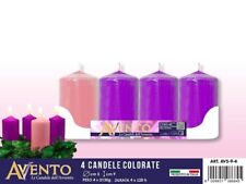 Set 4 Pezzi Candele Dell'Avvento Colorate 5x9cm bal