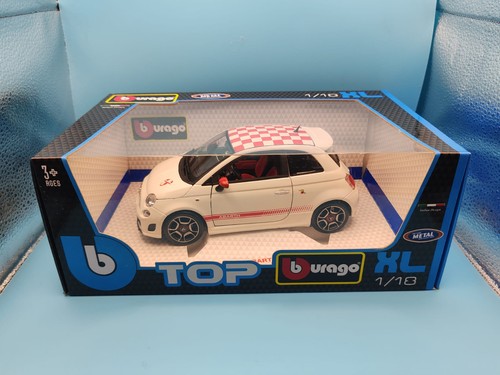 Fiat 500 abarth white - white, 1/18