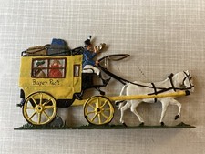 Personaggi piatti (vecchi) - 2 pezzi - peltro - Babbo Natale con slitta + diligenza