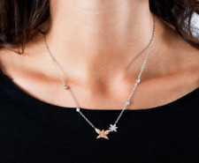 MORELLATO COLLANA DONNA ARGENTO 925,NATURA,CRISTALLI  E ORO ROSA,FARFALLA, 45 Cm