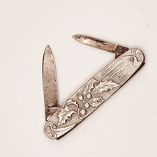 Coltello tascabile vintage Solingen, argento, raro da collezione, coltello da caccia, scout #17