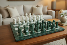 Set scacchi in marmo fatti a