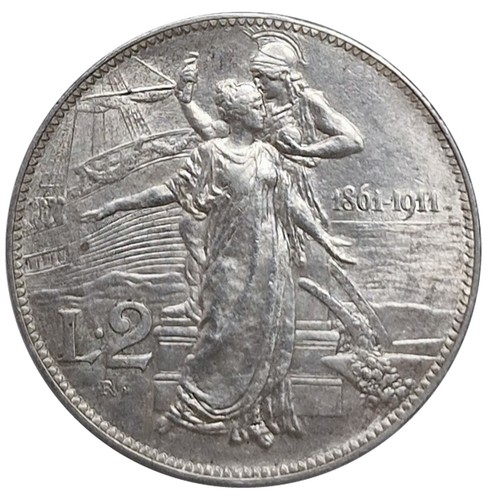 Regno italia 2 lire - d'italia,