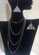 Set/lotto Gioielli Vintage Anni 70,collana Lunga E Orecchini 