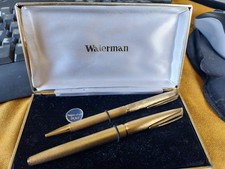 Set penne Waterman Gentleman placcate oro 24kt , pennino oro, cofanetto