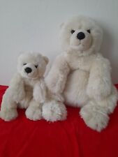 ORSI POLARI BIANCHI CON NASO IN PELLE PELUCHE VENTURELLI CM 40 CM 30