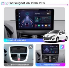 RADIO 2 DIN PER PEUGEOT 207 BLUETOOTH USB ANDROID WI-FI NAVIGATORE GPS SPLIT