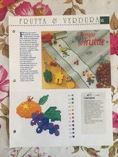 Schema punto croce Ricamo Frutta e verdura Frutta asciugapiatti fragola pera uva