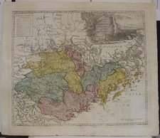 SÖDERMANLAND SVEZIA 1743 MINIUS INSOLITA ANTICA MAPPA STRADALE INCISA IN RAME