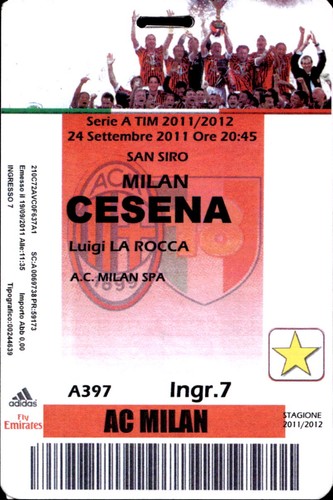 Biglietto stadio milan - milan, vs