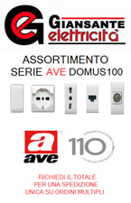 AVE DOMUS 100 BIANCA FRUTTI MODULI PRESA UNIVERSAL BIPASSO PULSANTE INTERRUTTORE