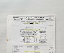 Scioneri Fiat 127 A Berlina Special 1972 Scheda facsimile omologazione DGM