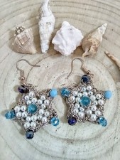 ORECCHINI FATTI A MANO ALL'UNCINETTO A FORMA DI STELLA