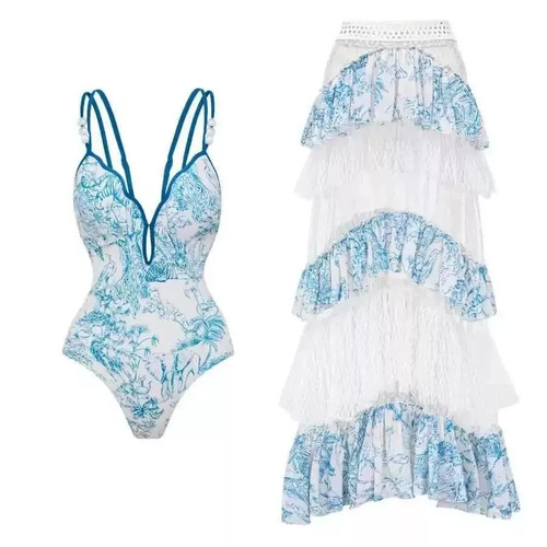 Costume intero con gonna lunga - intero,