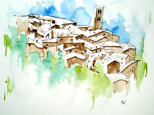 Acuerello originale dipinto - , a