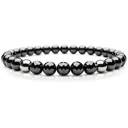 Bracciale nero pietre dure - bracciale,