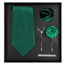  5 PCS Cravatta E Fazzoletto Da Taschino Combinati Spilla Uomo Per Abito