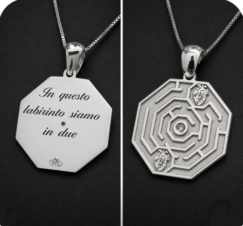 Collana con ciondolo labirinto - ciondolo,