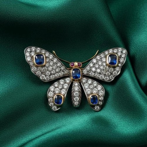 Spilla antica zaffiro - , blu